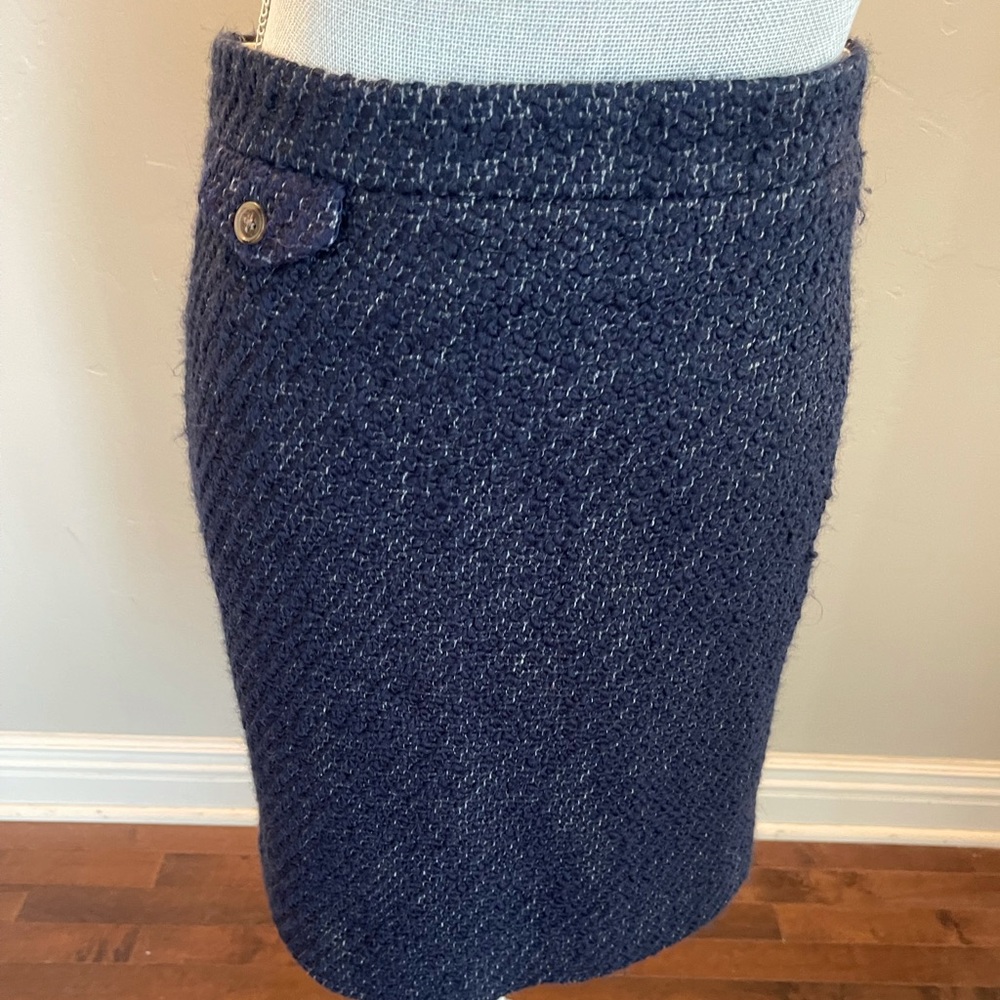 Navy J Crew Pencil Skirt Size 0